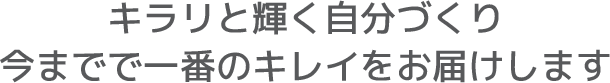 キラリと輝く自分づくり今までで一番のキレイをお届けします